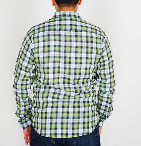 Mens The Original Ben Sherman Walken MA1224M Green Checked Regular Fit Shirt
