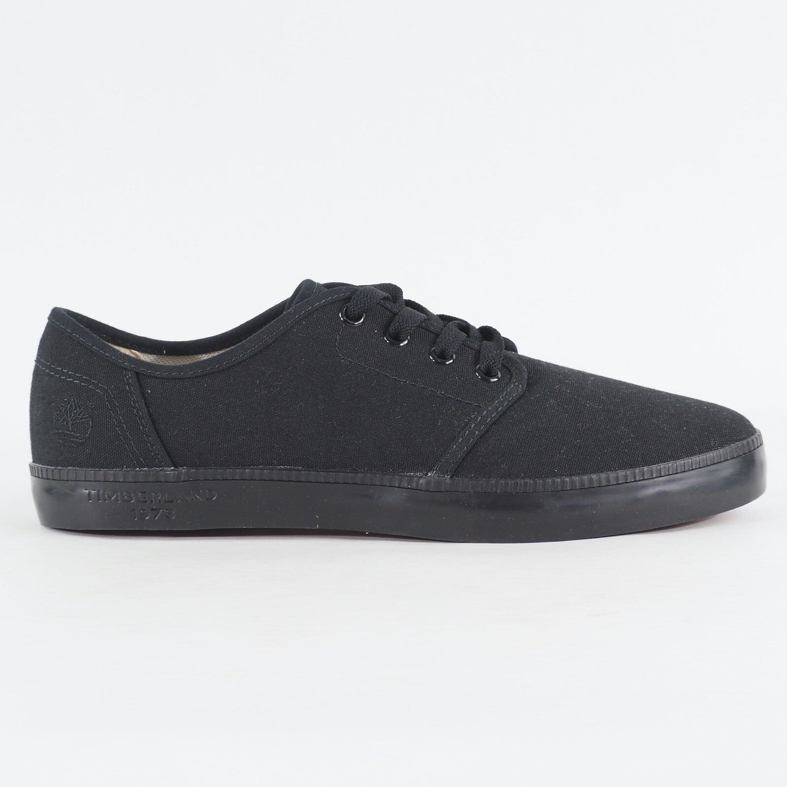 Mens Timberland Newport Bay Oxford A14XC Black Canvas Lace Up Low Casual Shoes