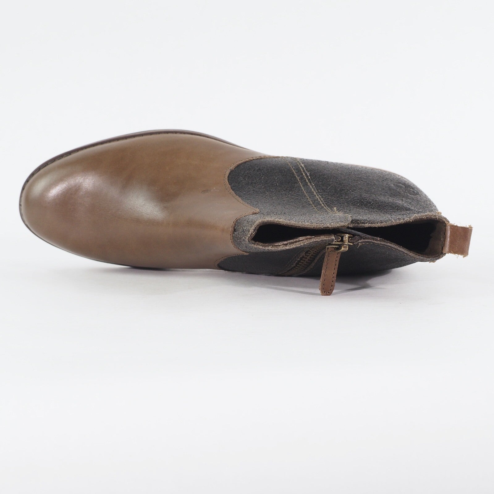 Womens Timberland Canteen Ankle A1KM7 Brown Leather Zip Up Casual Chelsea Boots