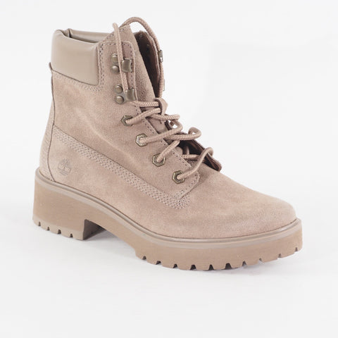 Womens Timberland Carnaby 6 Inch A1SKB Taupe Suede Lace Up Casual Walking Boots