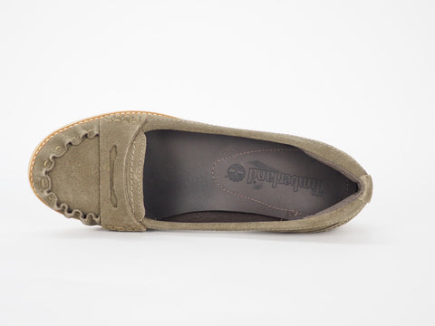 Womens Timberland Thayer Penny Loafer 3651R Olive Leather Slip On Shoes