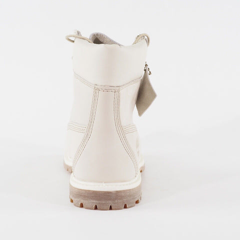 Womens Timberland 6 Inch Premium Waterproof 23623 Cream Leather Lace Up Boots