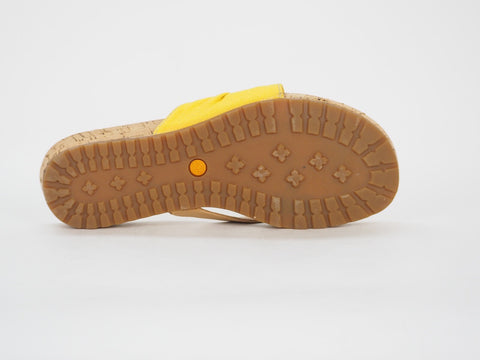 Womens Timberland Estela 24691 Yellow / Brown Leather Summer Ladies Flip Flops