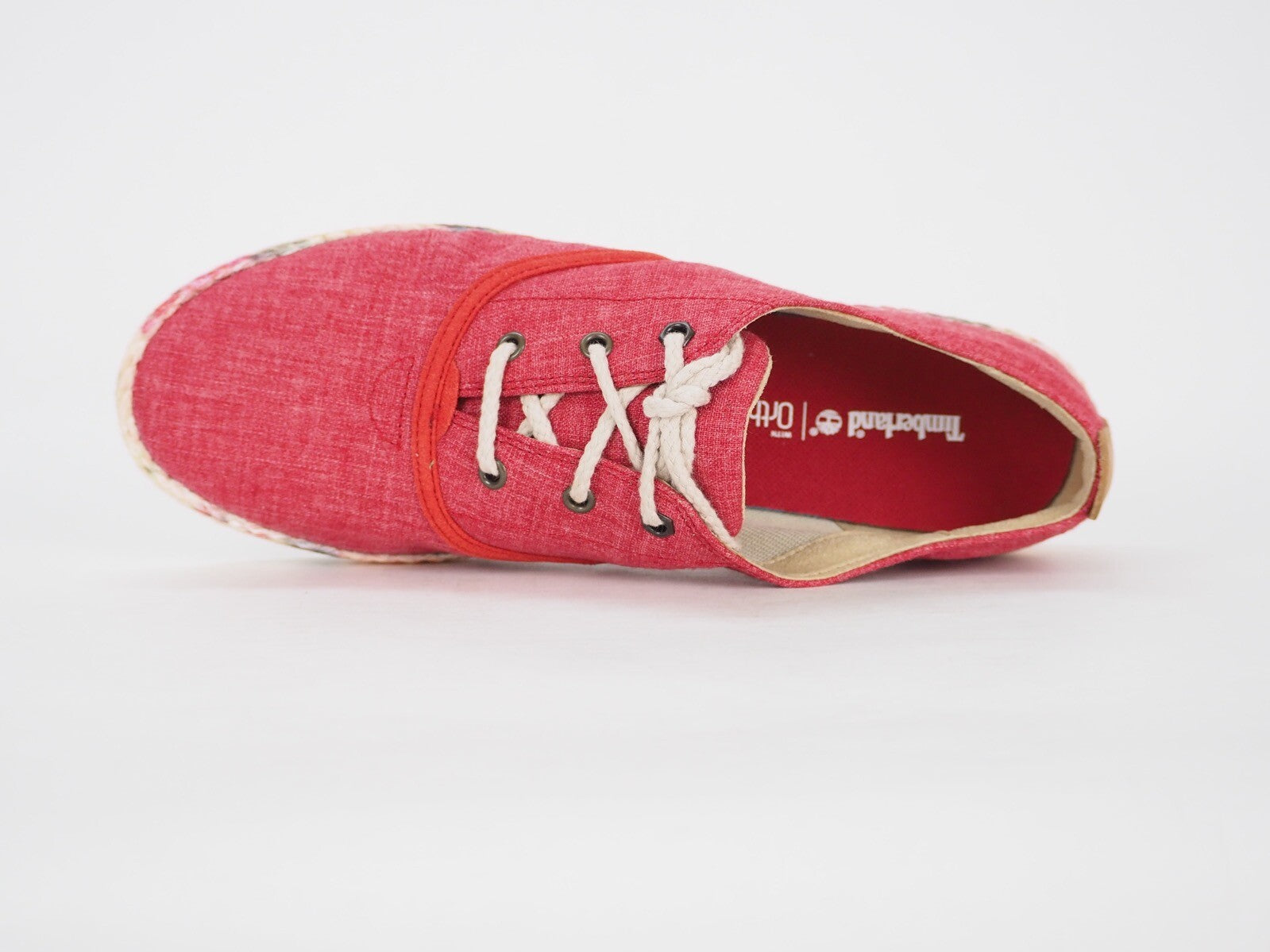 Womens Timberland Casco Bay A17B9 Red Fabric Casual Lace up Shoes Low Trainers