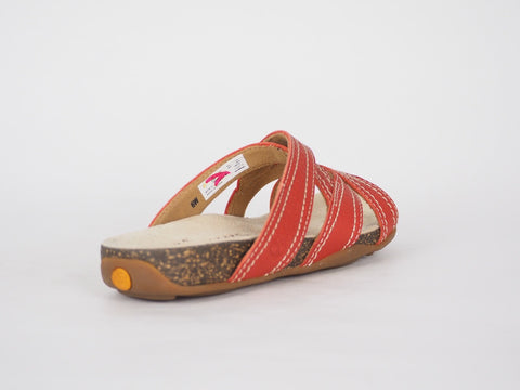 Womens Timberland Earthkeepers 3860R Red Leather Sliders Casual Summer Slippers