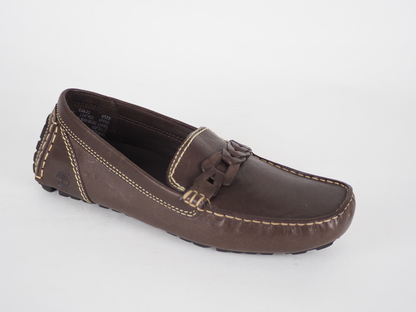 Womens Timberland Links Driver 63623 Dk Brown Leather Slip On Loafer Shoes