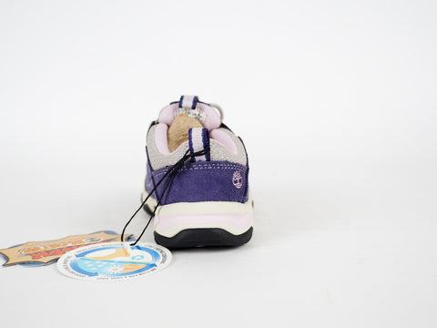 Infants Timberland EK Trail 3983R Purple Leather Lace Up Hiking Baby Shoes
