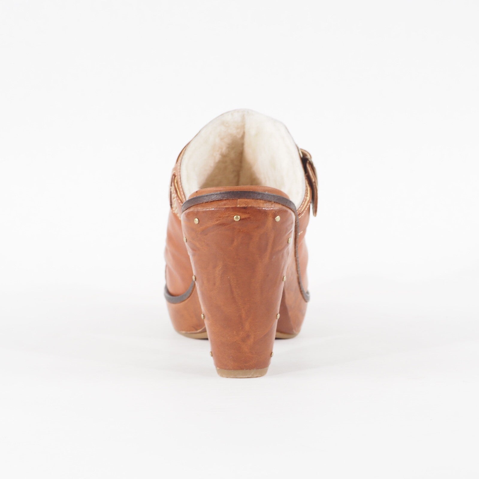 Womens Timberland Marge Wood 25677 Tan Leather Clog Heeled Occasion Shoes