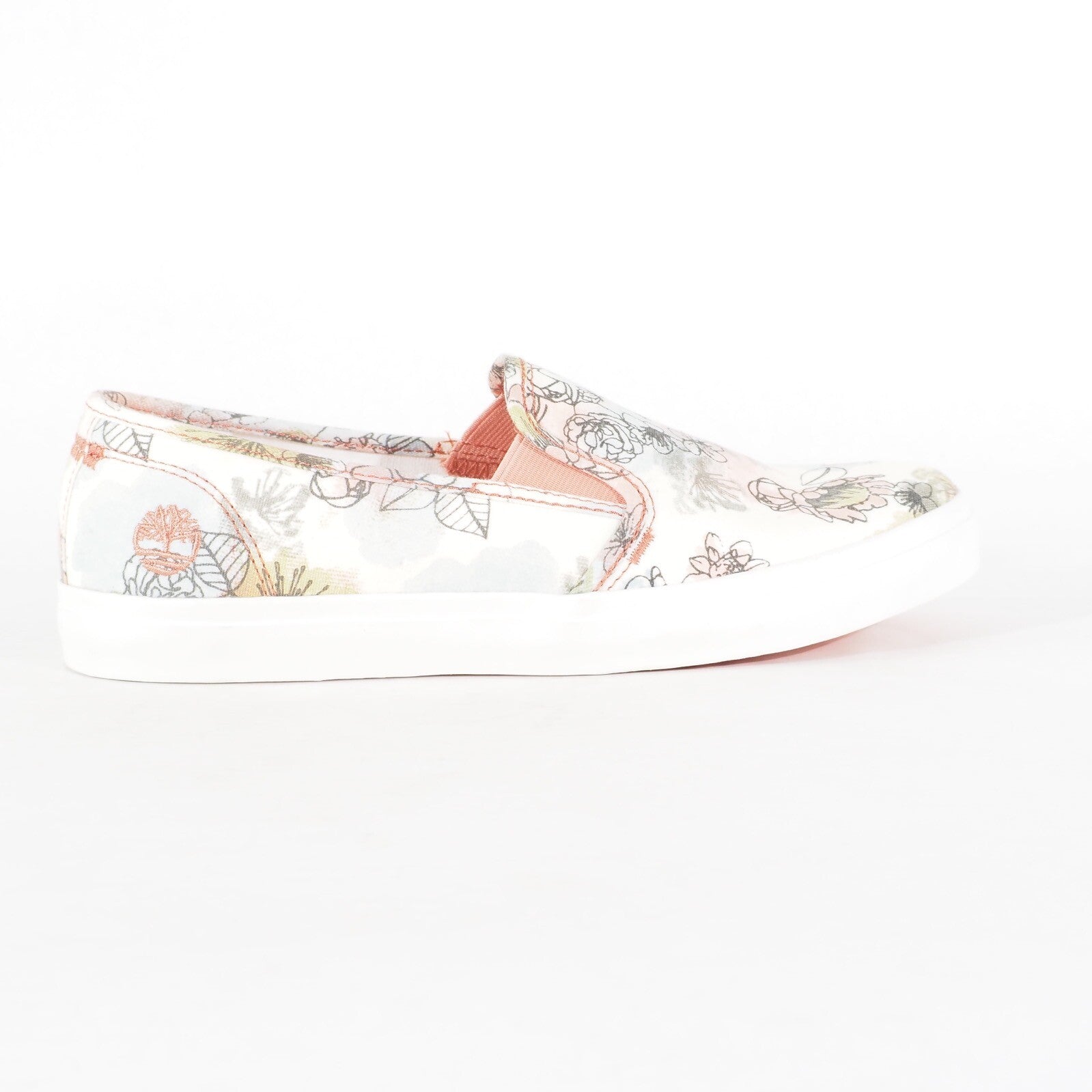 Womens Timberland Newport A1YU5 White Floral Print A1YU5 Casual Slips On Shoes