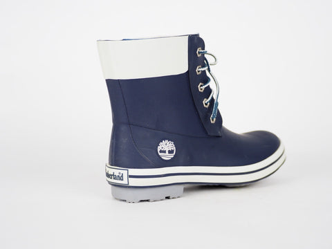 Boys Girls Timberland Classic Rain 81923 Navy Wellingtons Lace Up Rain Wellies