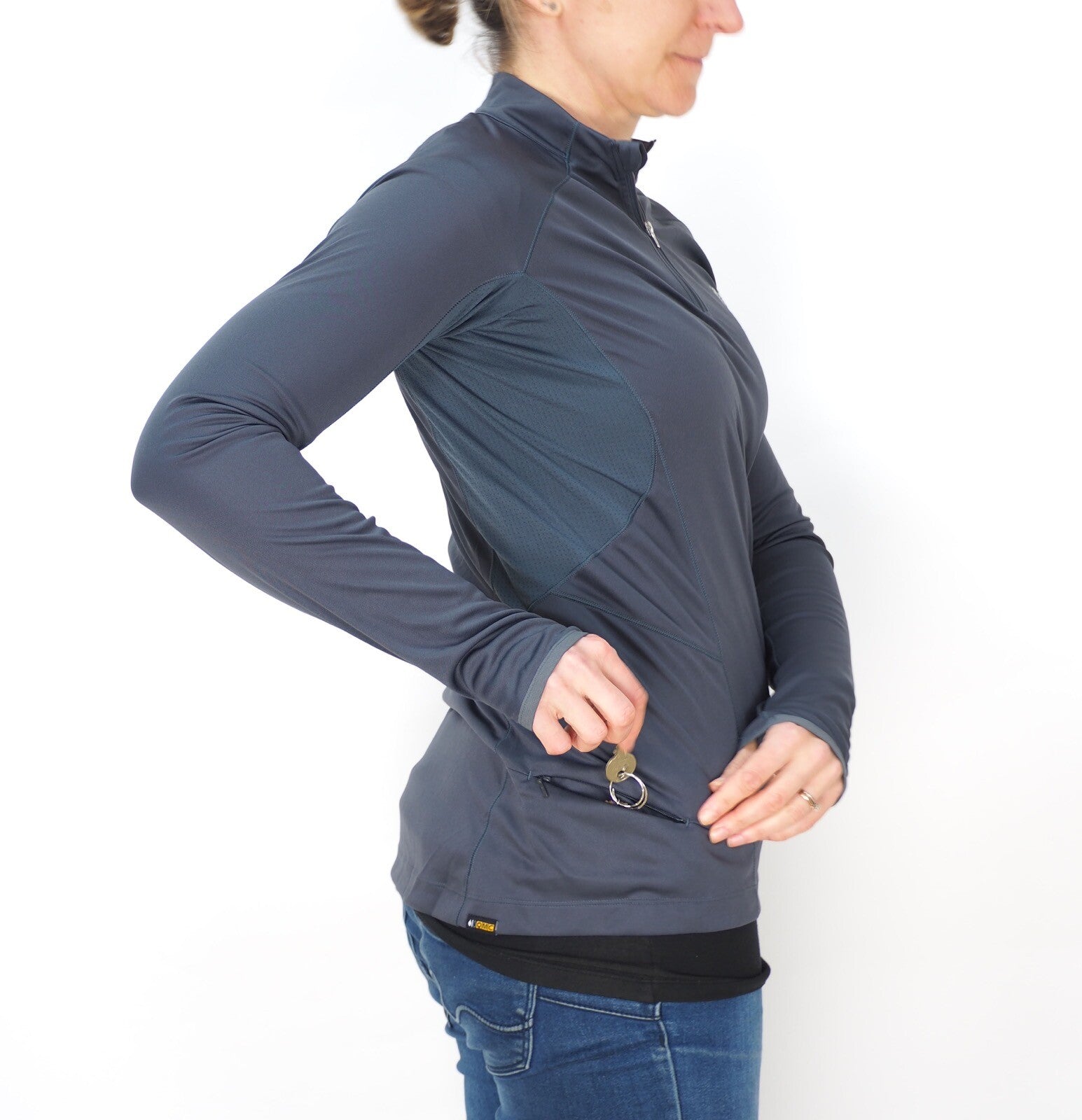 Womens Jack Wolfskin Halfzip 1804601 Ebony Trail Running Activewear Longsleeve