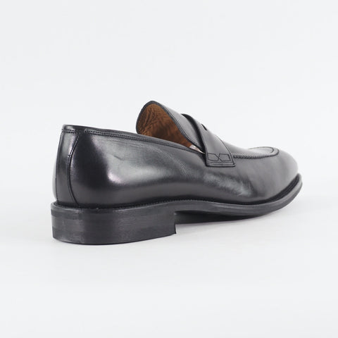 Mens John White Stamford Black Leather Slip On Formal Walking Shoes