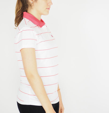 Womens Jack Wolfskin T Shirt 5008681 White Rush Stripes Short Sleeve Polo Shirt