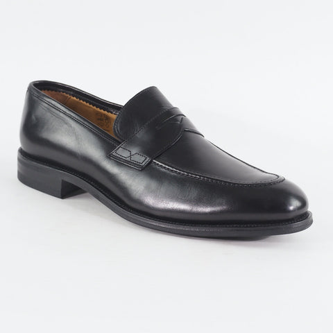 Mens John White Stamford Black Leather Slip On Formal Walking Shoes