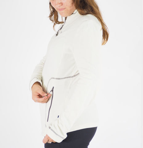 Womens Jack Wolfskin Performance 1701511 White Sand Warm Fleece Sweatshirt