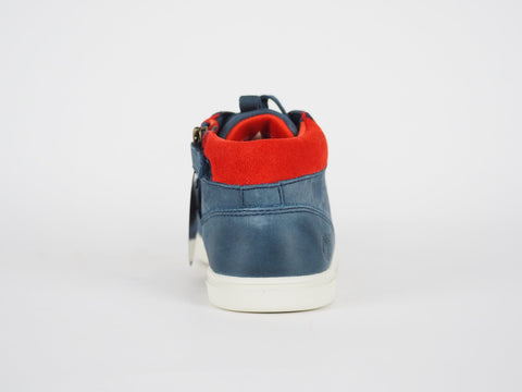 Boys Timberland Groveton A18KV Navy Leather Zip Up Chukka Boots