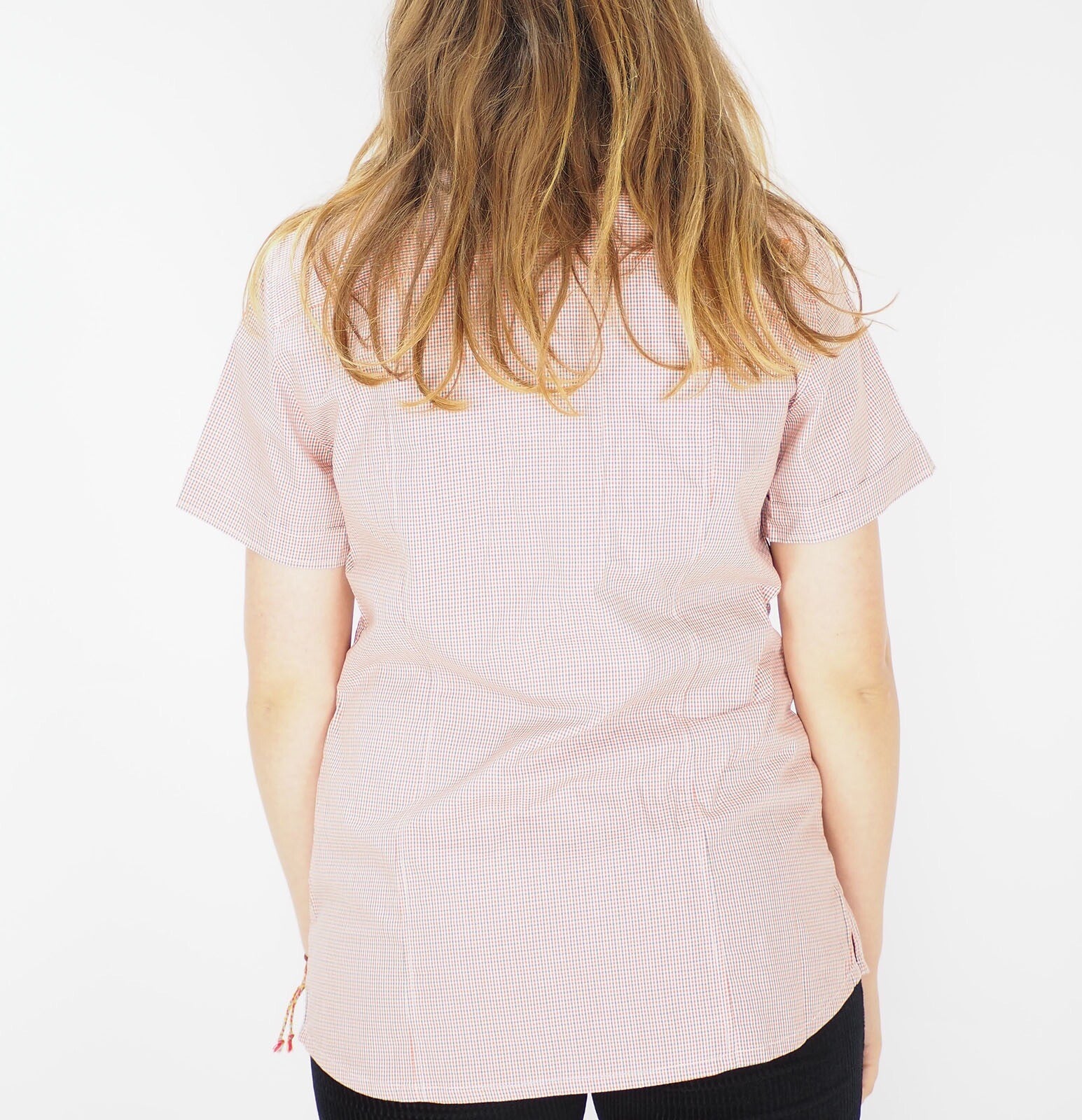 Womens Jack Wolfskin Salt Lake 1401611 Koi Orange Checks Short Sleeve Shirt