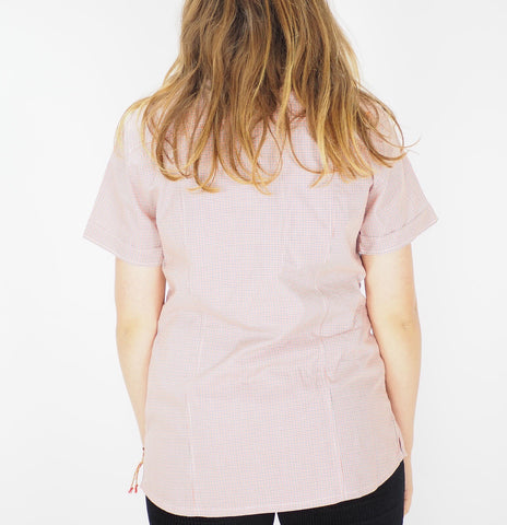 Womens Jack Wolfskin Salt Lake 1401611 Koi Orange Checks Short Sleeve Shirt