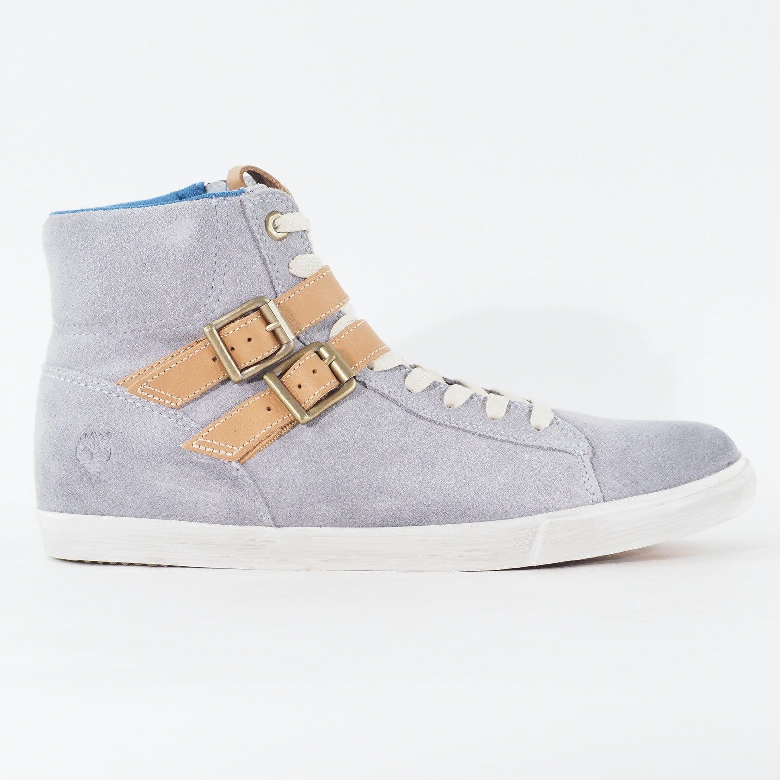 Womens Timberland EK Glastenbury 8838A Pale Blue Leather Zip Up Casual Boots