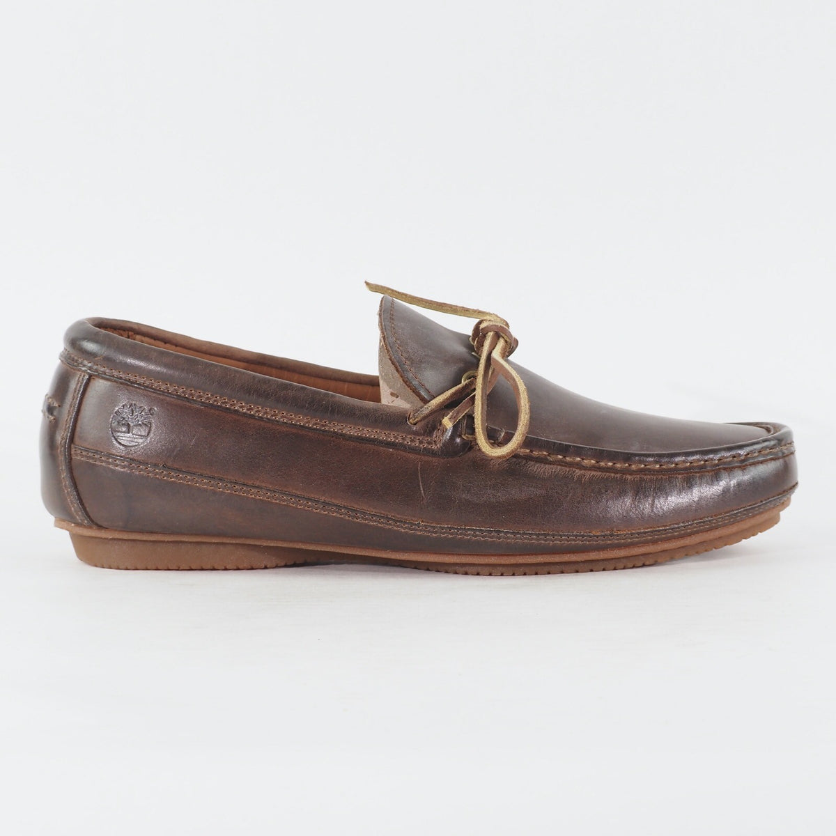 Mens Timberland EK City 1 Eye 5000R Dark Brown Leather Lace Up Casual Boat Shoes