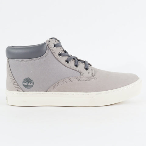 Mens Timberland Dauset Chukka A1HGO Grey Leather Canvas Lace Up Chukka Boots