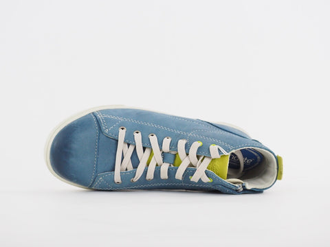 Juniors Timberland Earthkeepers 3897A Blue Leather Side Zip Boys Chukka Boots