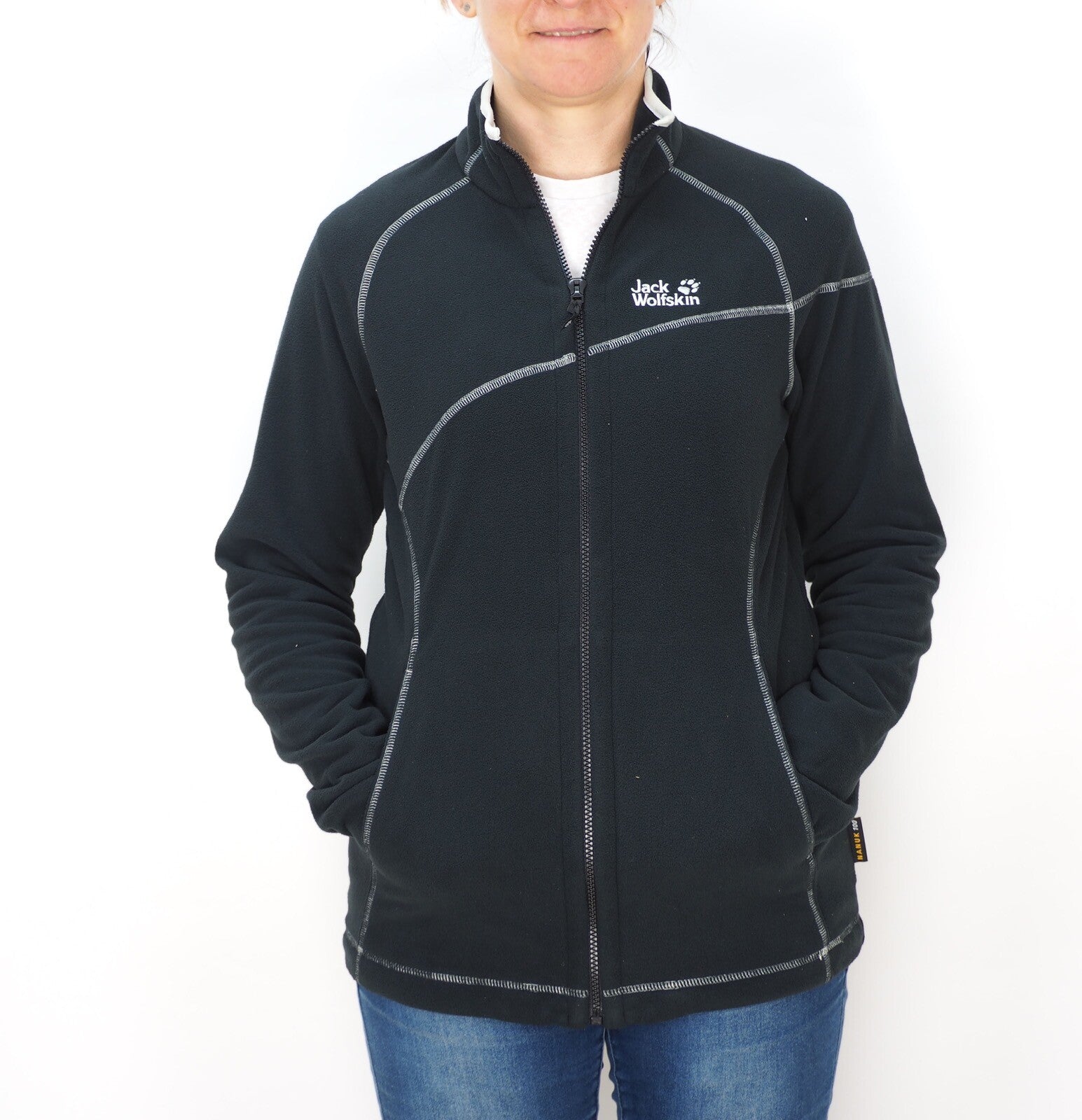 Womens Jack Wolfskin Nanuk Tar 1702111 Black Zip Up Warm Fleece Sweatshirt