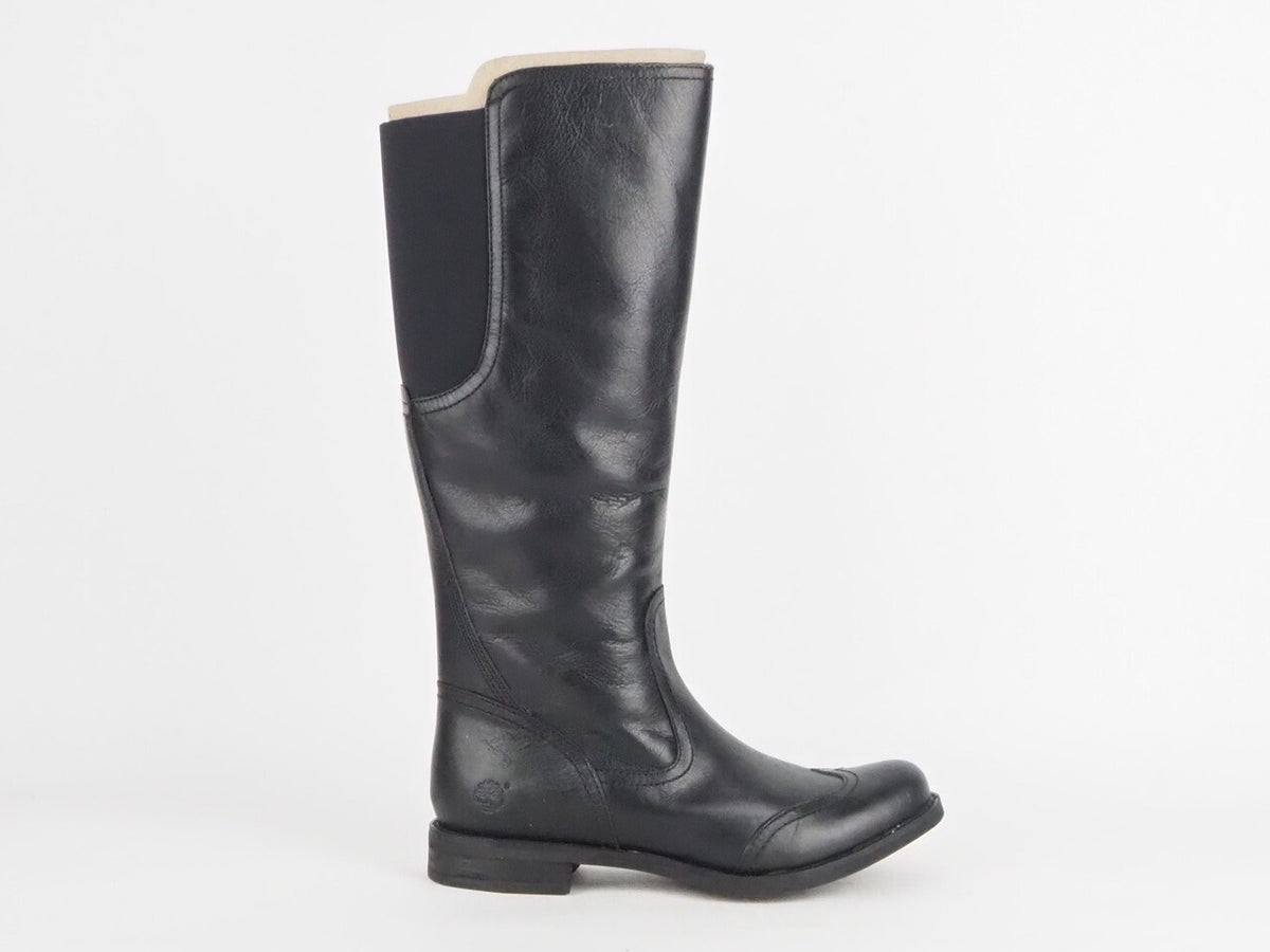 Womens Timberland Savin Hill Tall 8560A Black Leather Zip Waterproof Boots