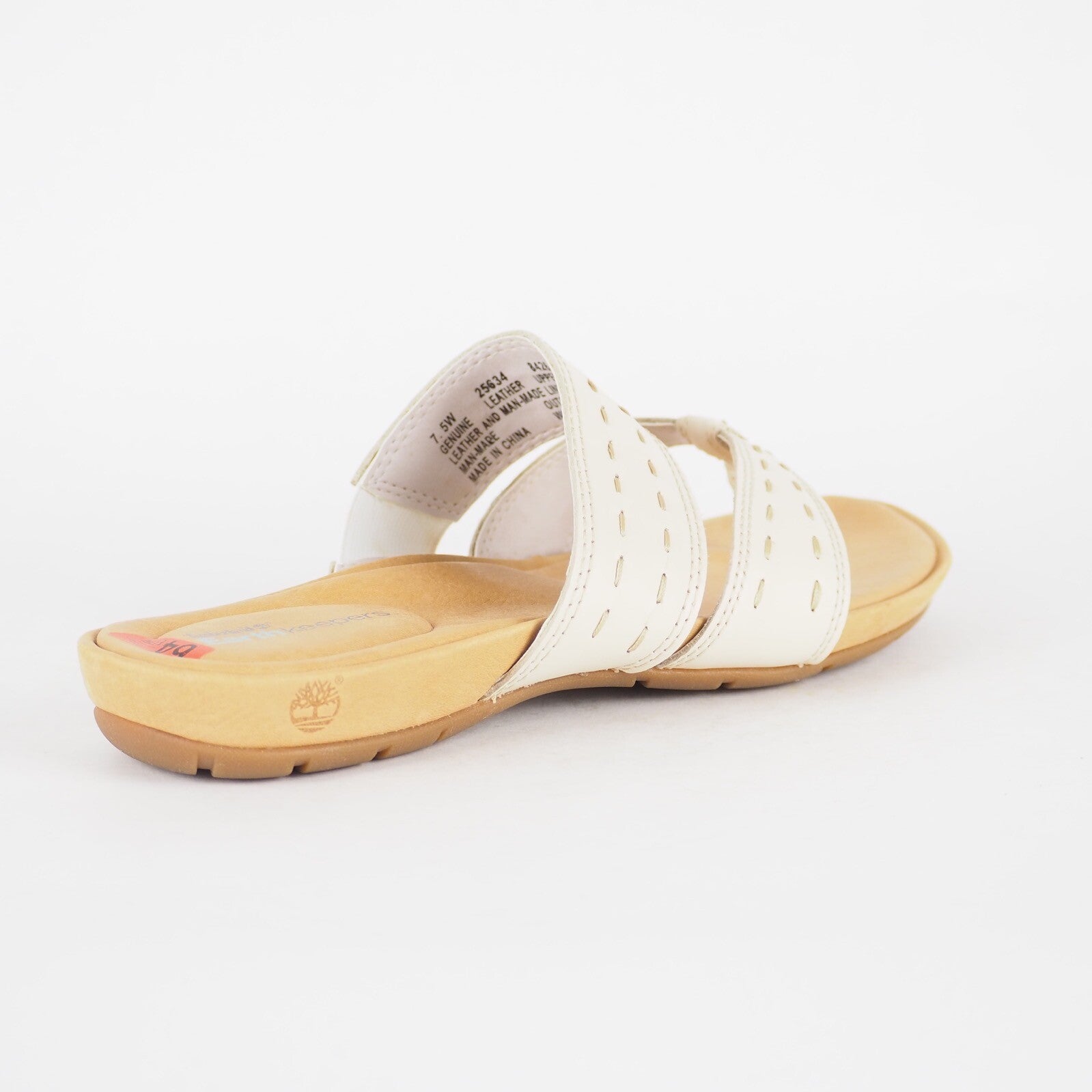Womens Timberland Pleasant Bay 25634 White Leather Slip On Thong Sandals