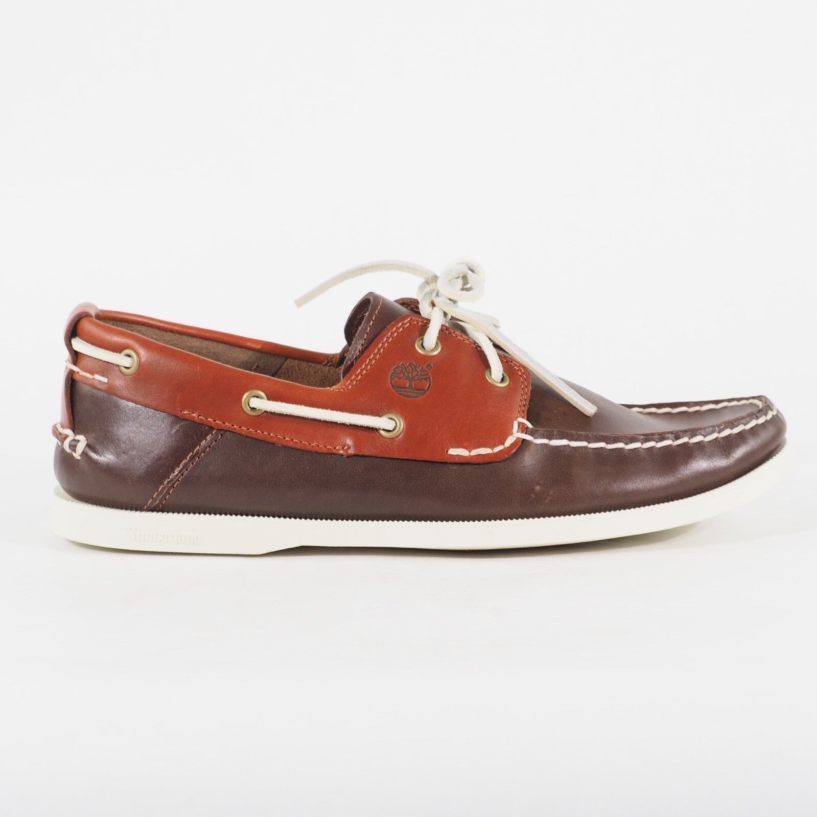 Mens Timberland Heritage CW 2 Eye A13HP Brown Leather Casual Lace Up Boat Shoes