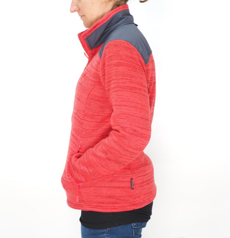Womens Jack Wolfskin Aquila 1705921 Tulip Red Zip Up Light Breathable Jacket