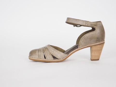 Womens Timberland EK Mntcl Closed Toe 3455R Olive Leather Heels Casual Shoes