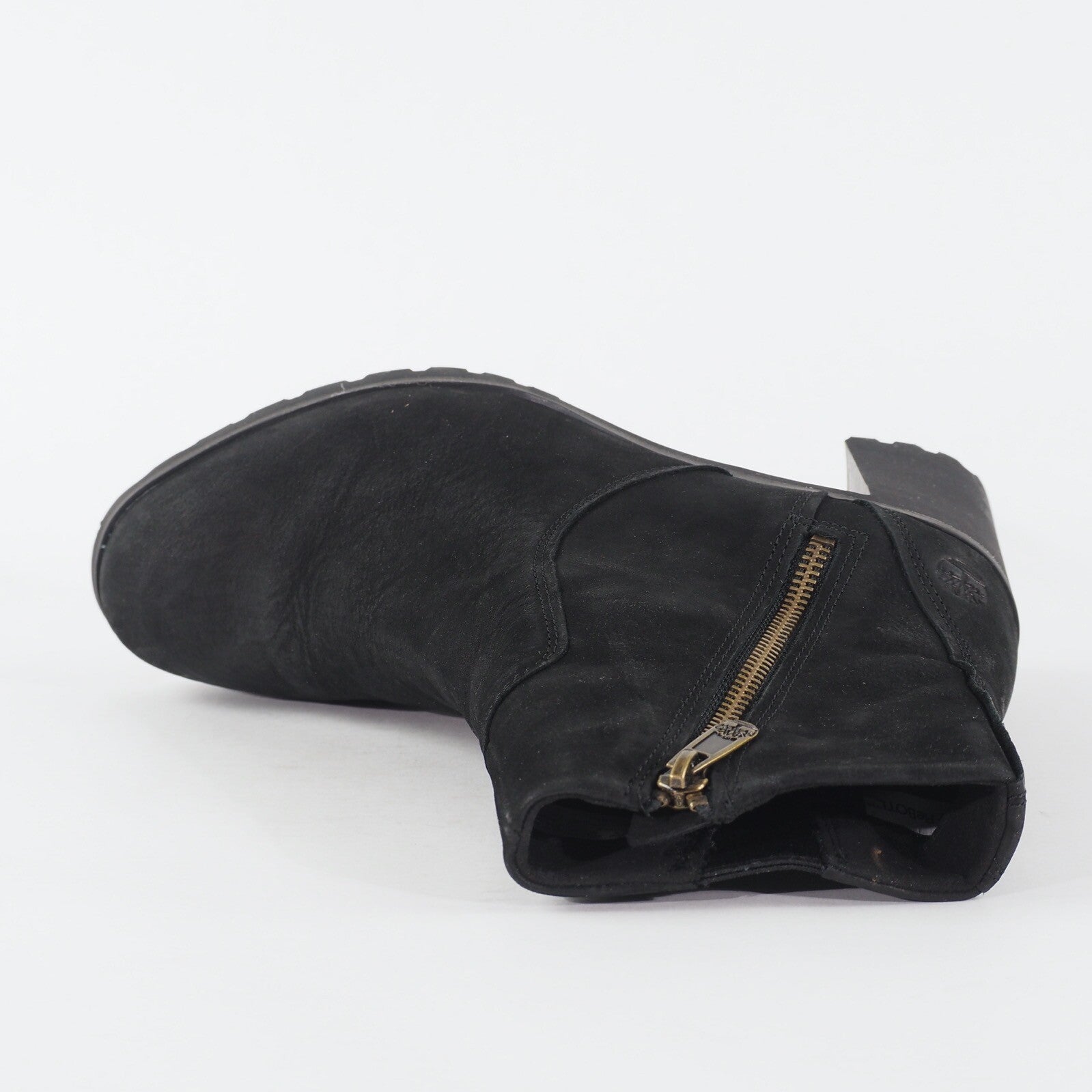 Womens Timberland Allington A22BA Black Leather Side Zip Up Casual Ankle Boots