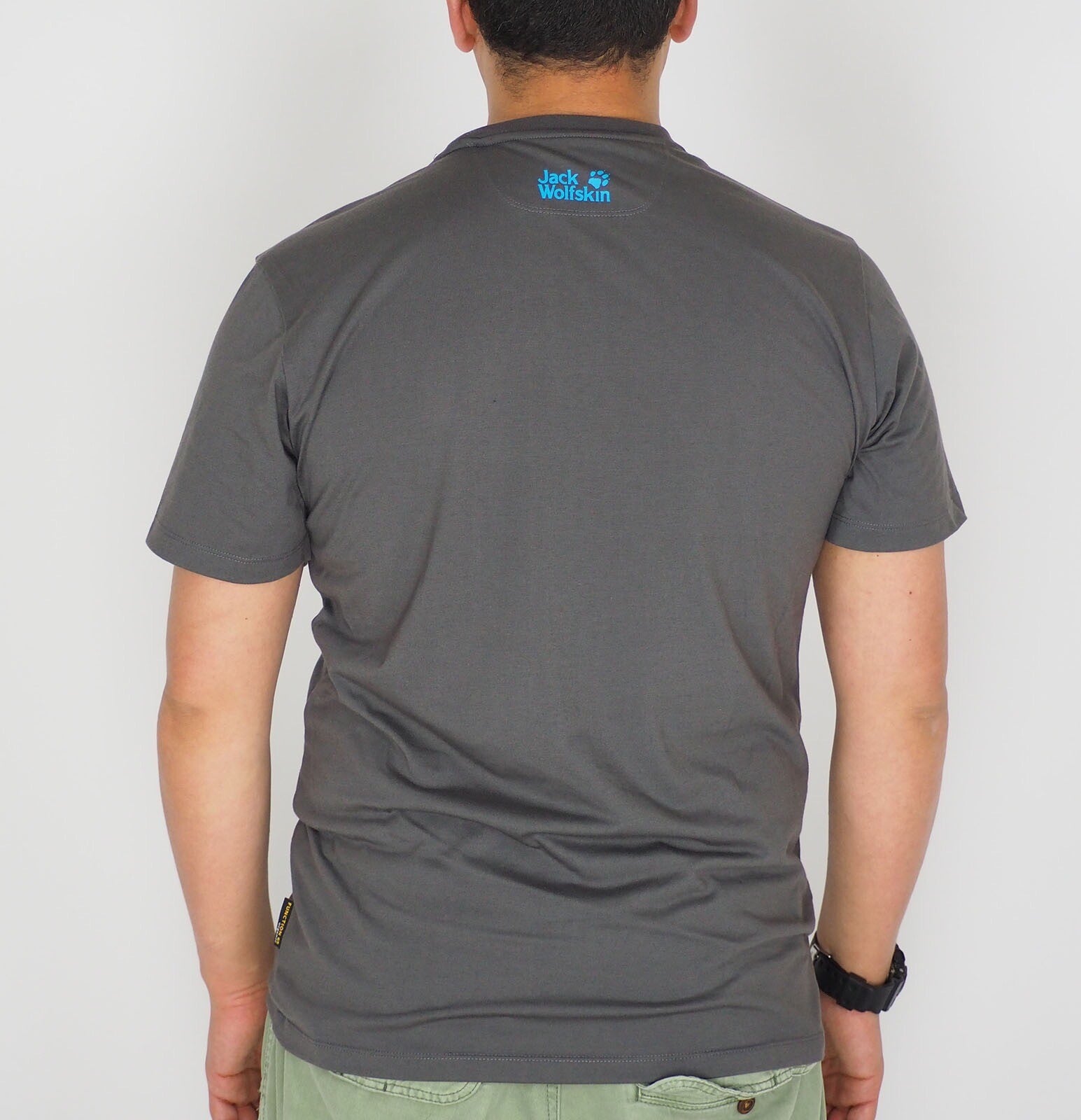 Mens Jack Wolfskin GRA 5006601 Dark Steel Casual Light Short Sleeve T Shirt