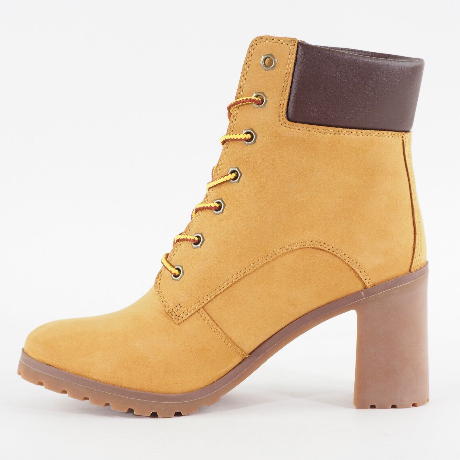 Womens Timberland Allington A1HLS Wheat Nubuck Leather Lace Heeled Casual Boots