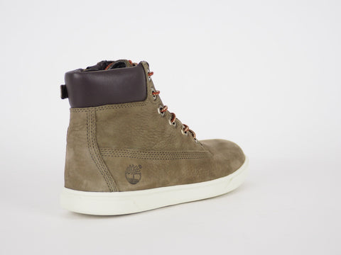 Boys Timberland Groveton 6 Inch A1625 Olive Leather Lace Up Winter Chukka Boots