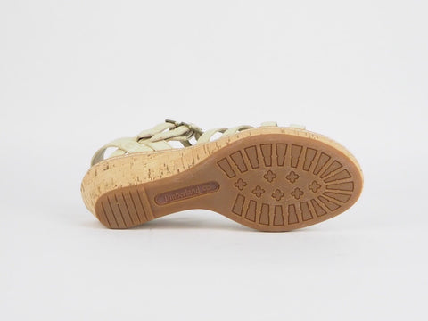 Womens Timberland Earthkeepers 8155R Beige Leather Summer Wedge Sandals