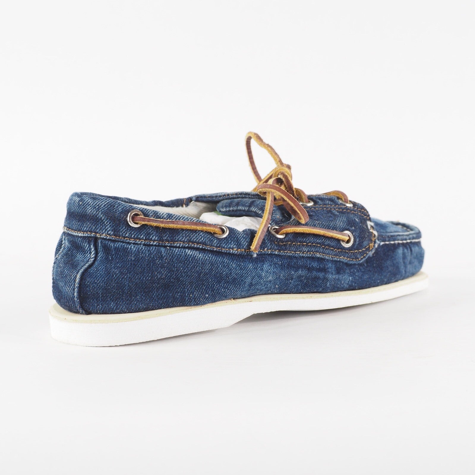 Mens Timberland Classic 2 Eyed 6750B Blue Denim Lace Up Casual Boat Shoes