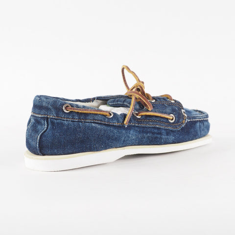 Mens Timberland Classic 2 Eyed 6750B Blue Denim Lace Up Casual Boat Shoes