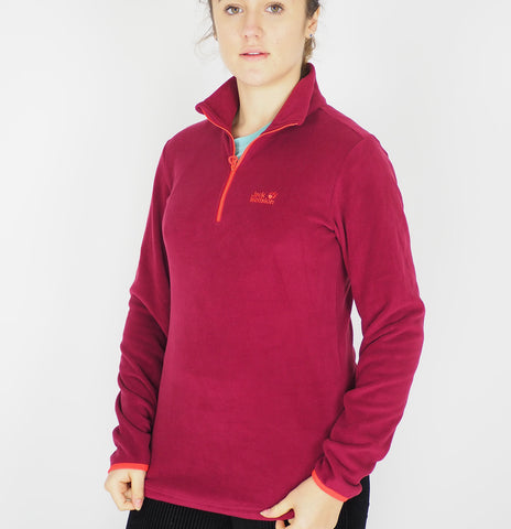 Womens Jack Wolfskin Echo 1707282 Fall Red Half Zip Fleece Jumper