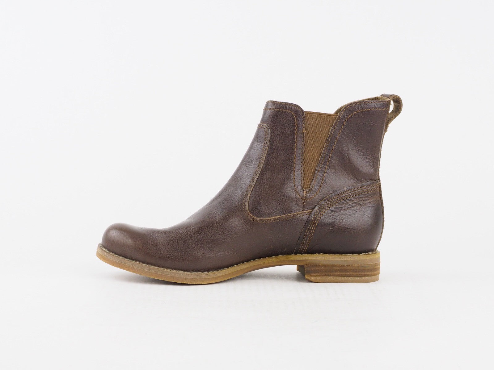 Womens Timberland Savin Hill 8060A Dark Tan Leather Casual Shoes Chelsea Boots