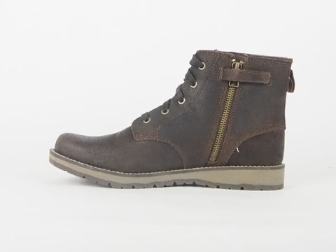 Juniors Timberland Kidder Hill A1C5A Brown Leather Laced With Side Zip Boots