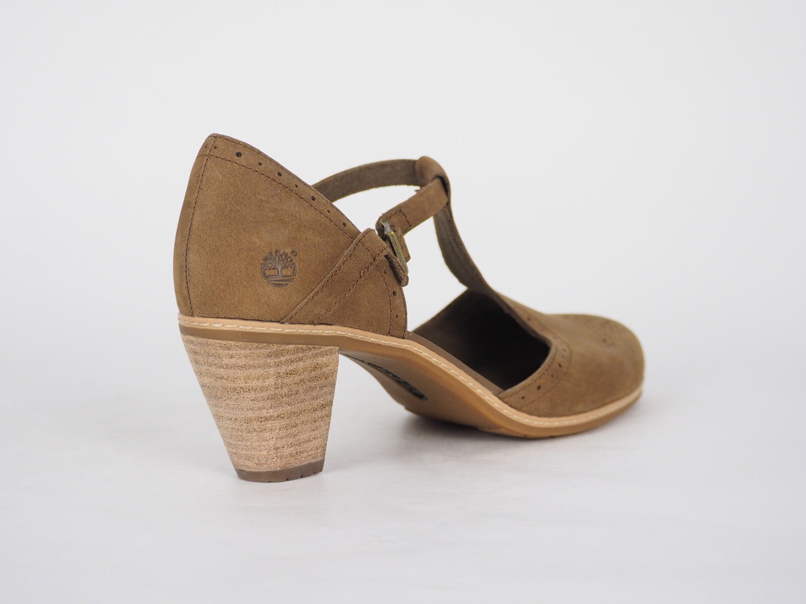 Womens Timberland Montvale 8047R Light Brown Leather Casual High Heel Shoes