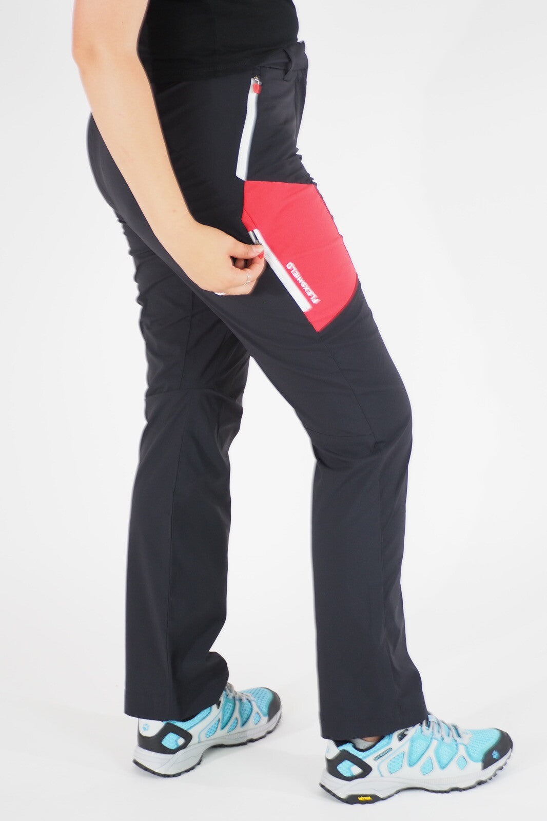 Womens Jack Wolfskin Prohike 1506141 Black Windproof Stretch Hiking Trousers