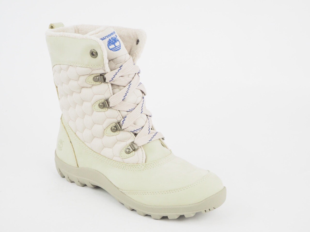 Womens Timberland EK Mount Hope 8513A Cream Leather Textile Waterproof Boots