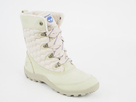 Womens Timberland EK Mount Hope 8513A Cream Leather Textile Waterproof Boots