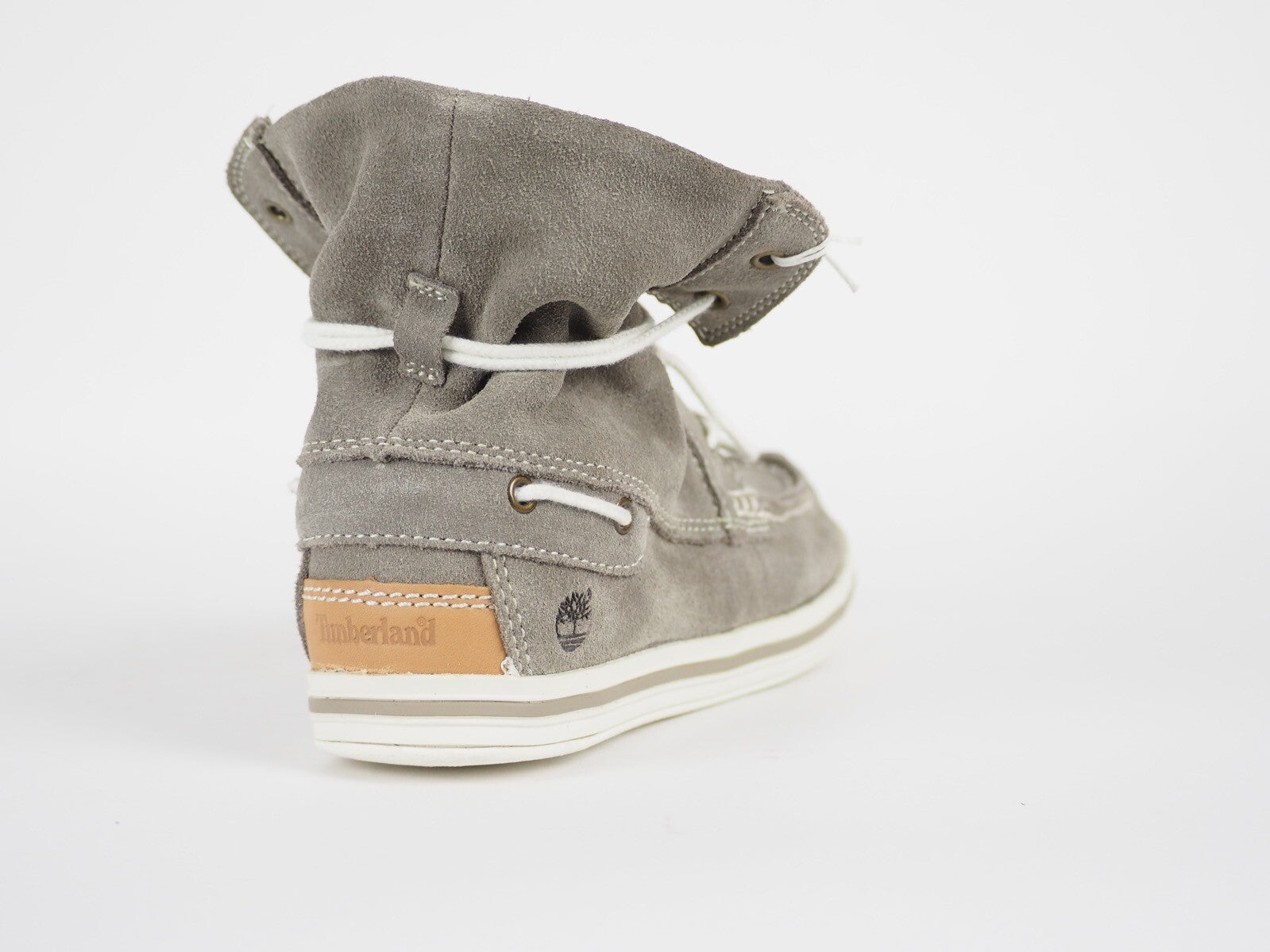 Boys Timberland Casco Bay 4470R Grey Leather Casual Roll Top Shoes Kids Boots