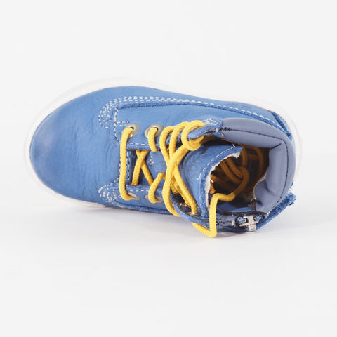 Toddlers Timberland 2.0 Earthkeepers 1884A Blue Zip Leather Lace Walking Boots