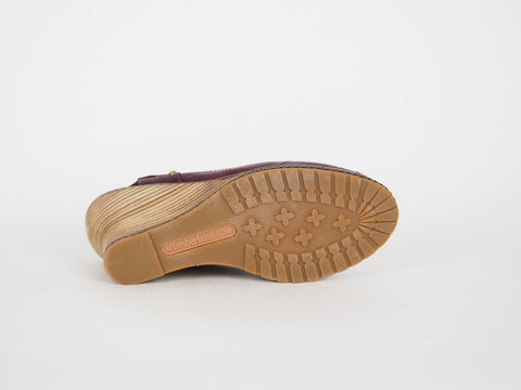 Womens Timberland Maeslin T-Strap 18624 Burgundy Leather Slingback Sandals
