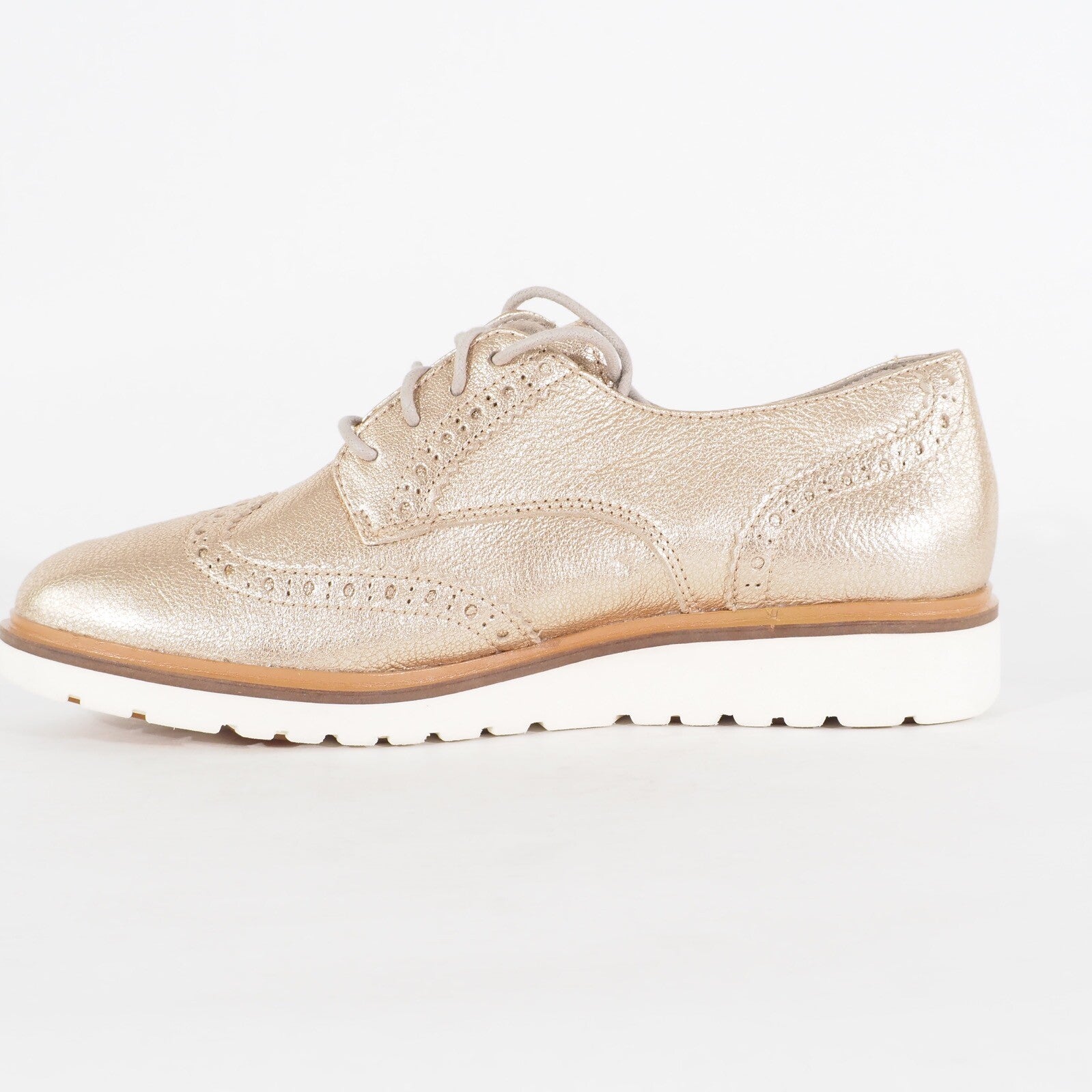 Womens Timberland Ellis Street Oxford A1XUA Gold Leather Lace Up Walking Shoes